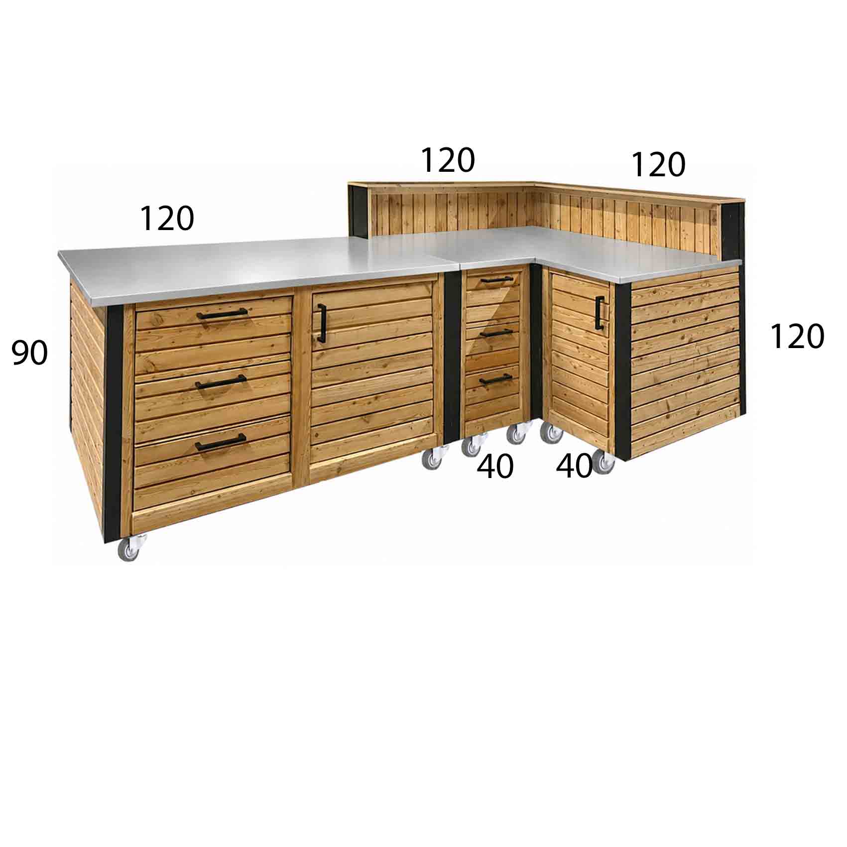 LÄRCHE exklusiv: Outdoorküche - Grilltisch - BBQ Möbel - Grillstation  "PERTHONE LEO 25"