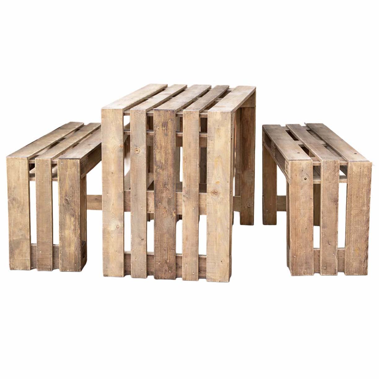 Palettenmöbel:  Hohe Sitzgruppe - Gastro Sitzmöbel  "CALABRIA"