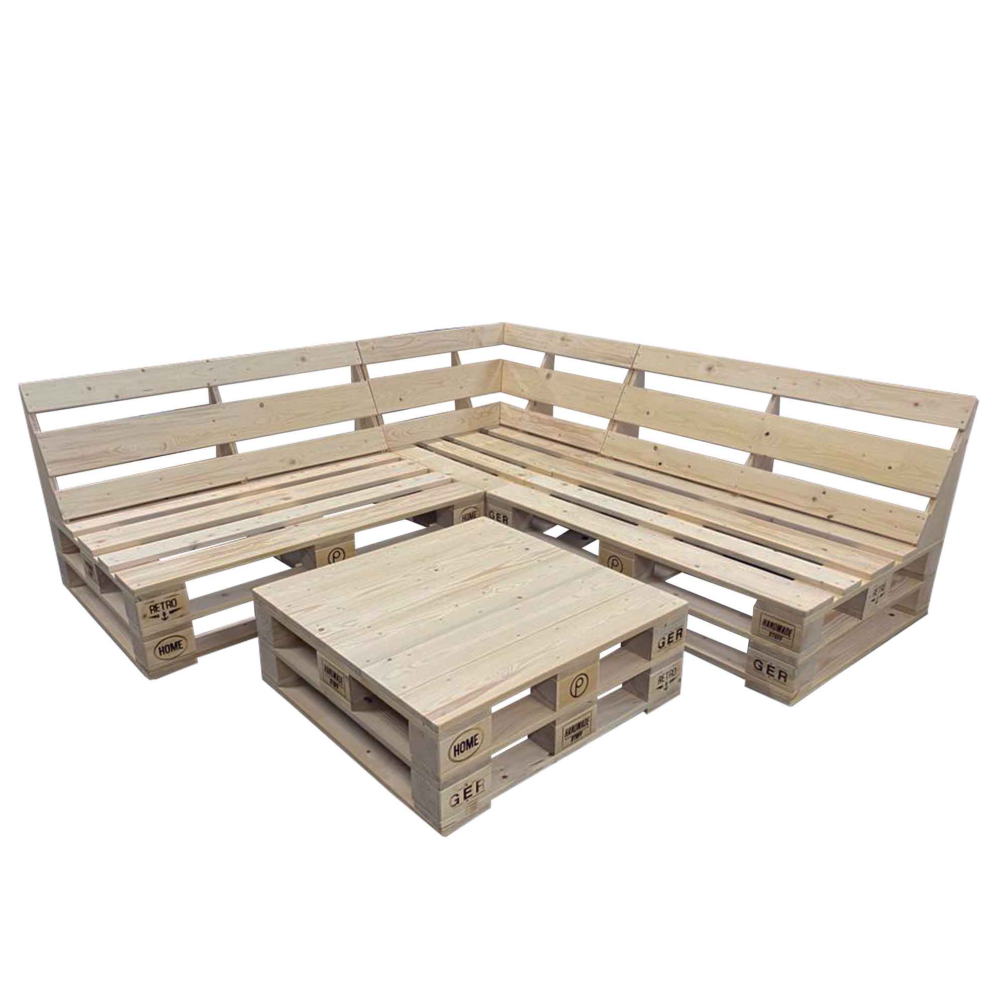 260125-Bank-aus-Paletten-Palettenmmobel-Lounge-Sofa-12 Paletten Sofa - 3-teilige Lounge- Kombination "PERTHONE LS 3A"