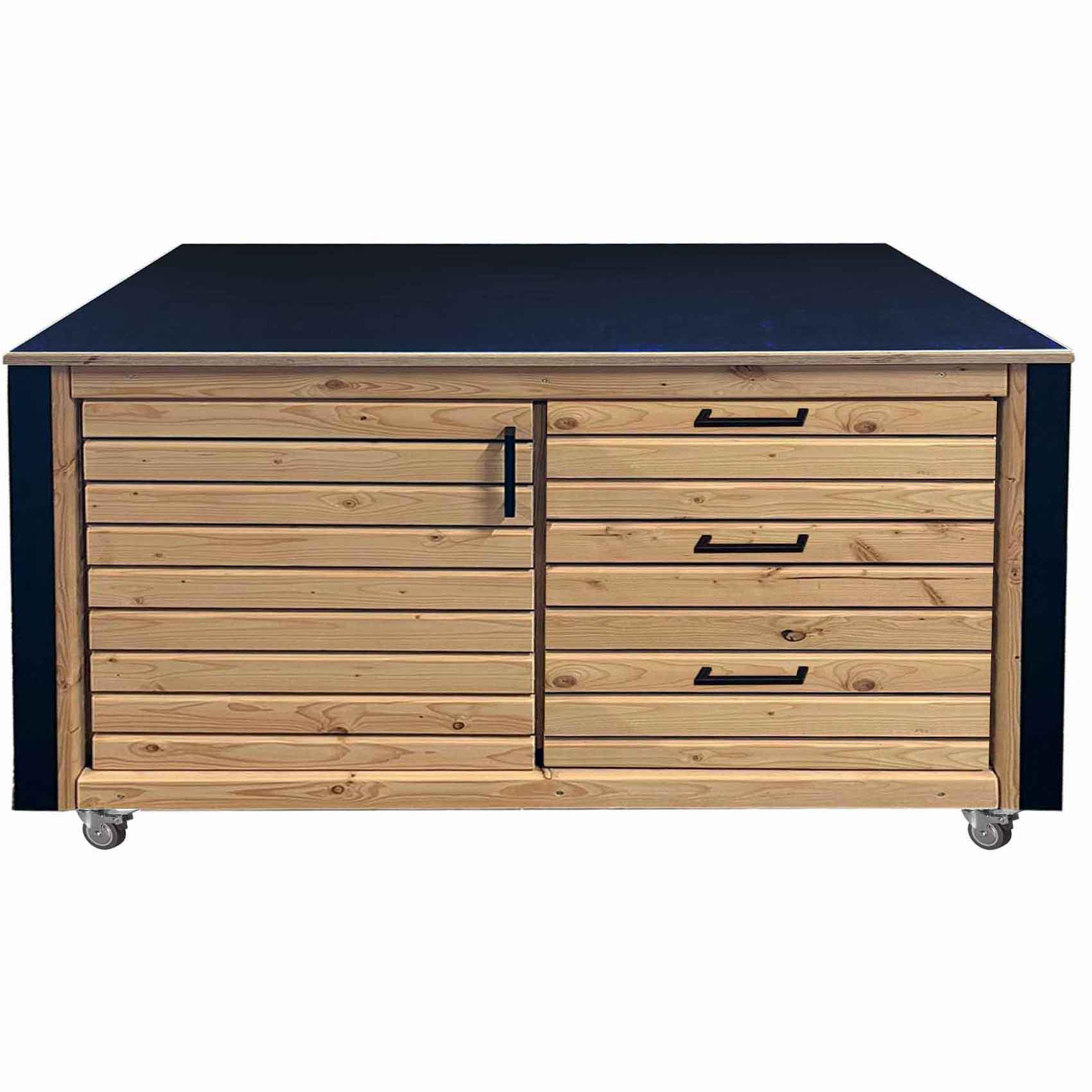 Lärchenholz massiv:  Grilltisch - Outdoorküche - BBQ Möbel- "PERTHONE LEO 6"