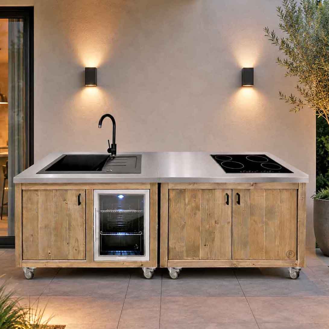 Bauholz Style: Grilltisch - Outdoorküche  "PERTHONE-B41 Steel"