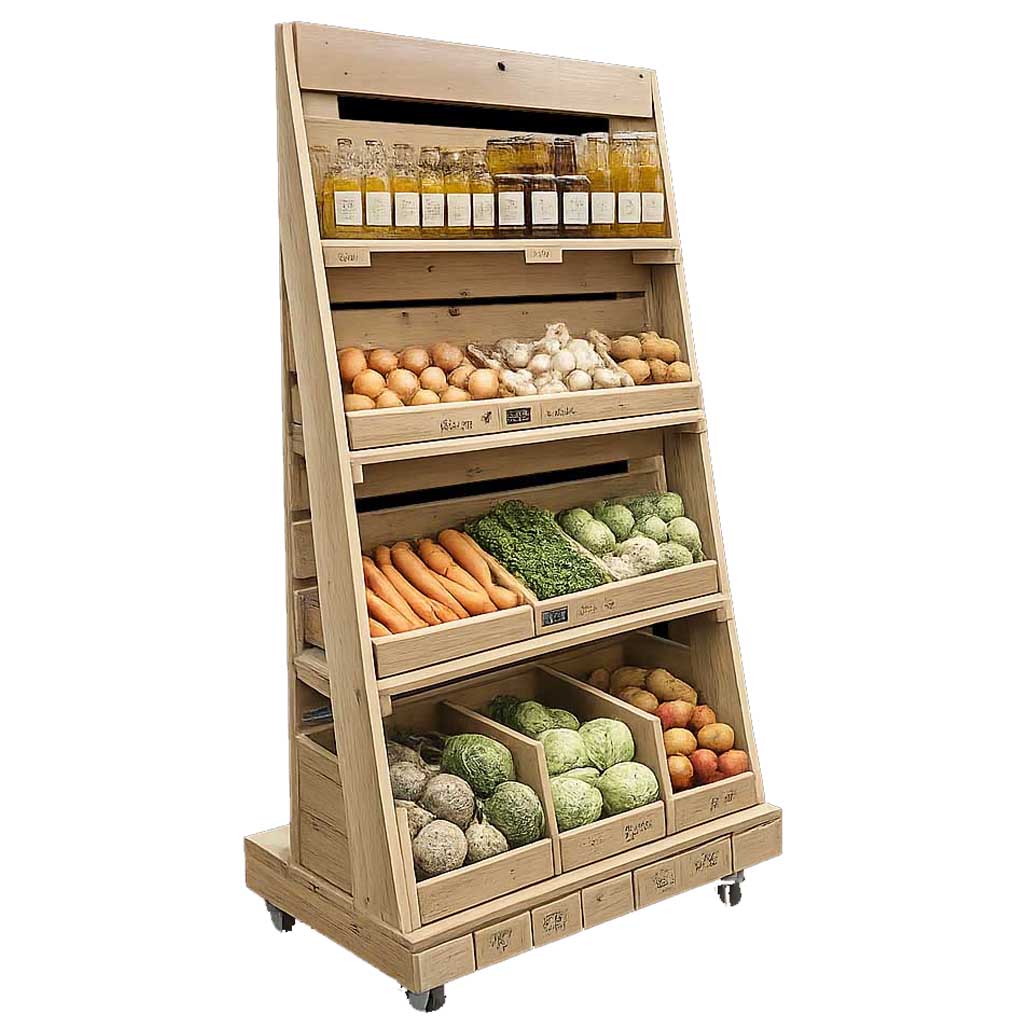 Palettenmöbel:  Produktregal, Verkaufs-Display  "MENSOLA