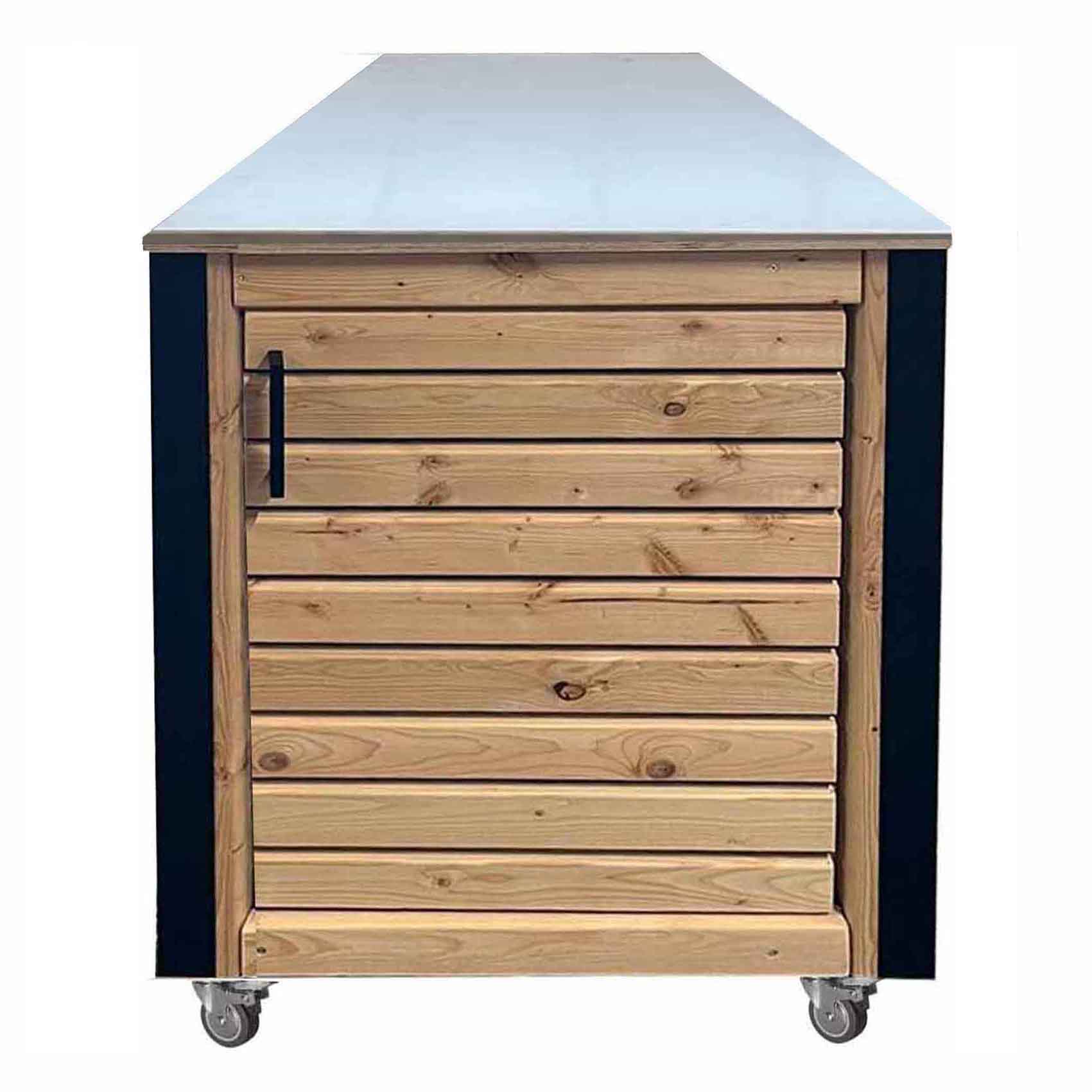 60 cm Modul -Lärchenholz massiv:  Grilltisch - Outdoorküche - BBQ Möbel- "PERTHONE LEO 9"