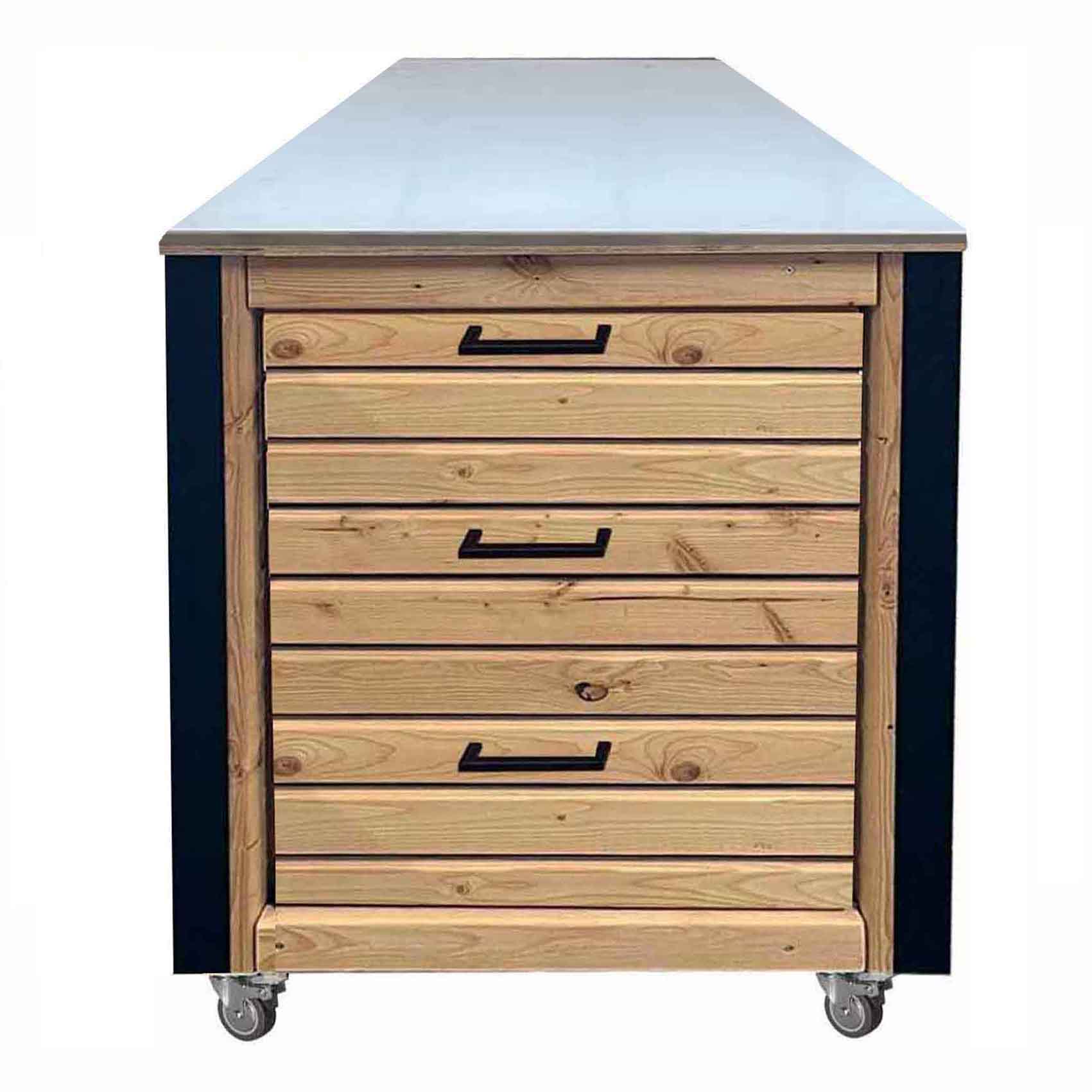 60 cm Modul -Lärchenholz massiv:  Grilltisch - Outdoorküche - BBQ Möbel- "PERTHONE LEO 10" 