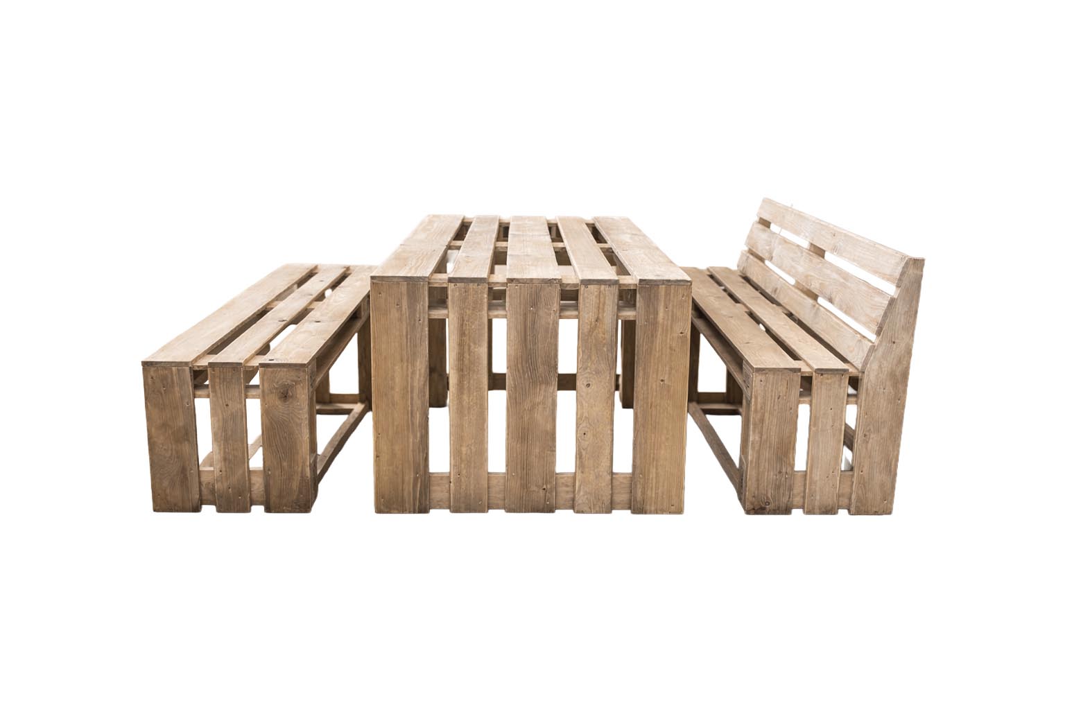 Palettenmöbel: Esstisch & Garten-Garnitur / Lounge-Garnitur "LIVORNO"