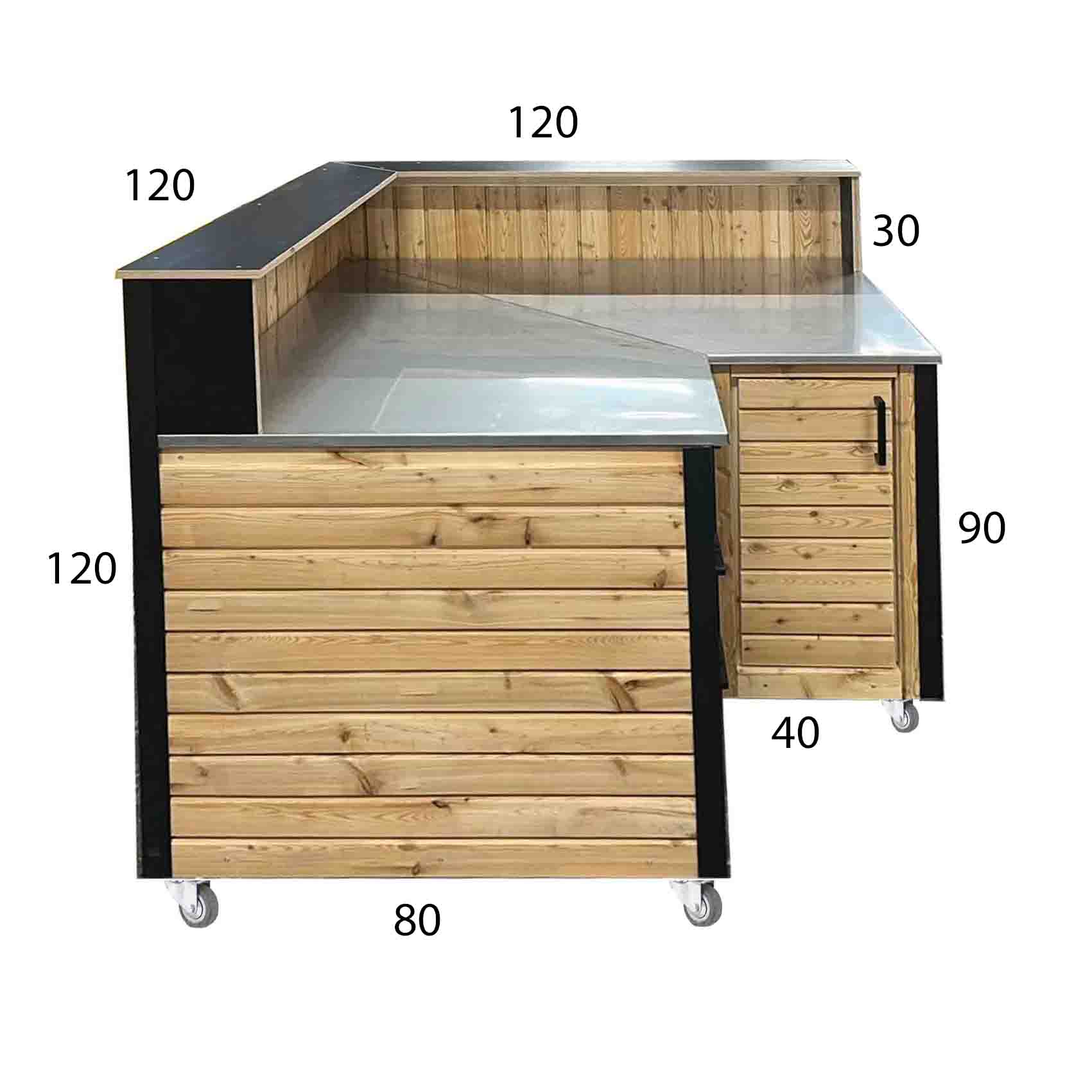 LÄRCHE exklusiv: Eck-Modul - Outdoorküche - Grilltisch - BBQ Möbel - Grillstation  "PERTHONE LEO 23"