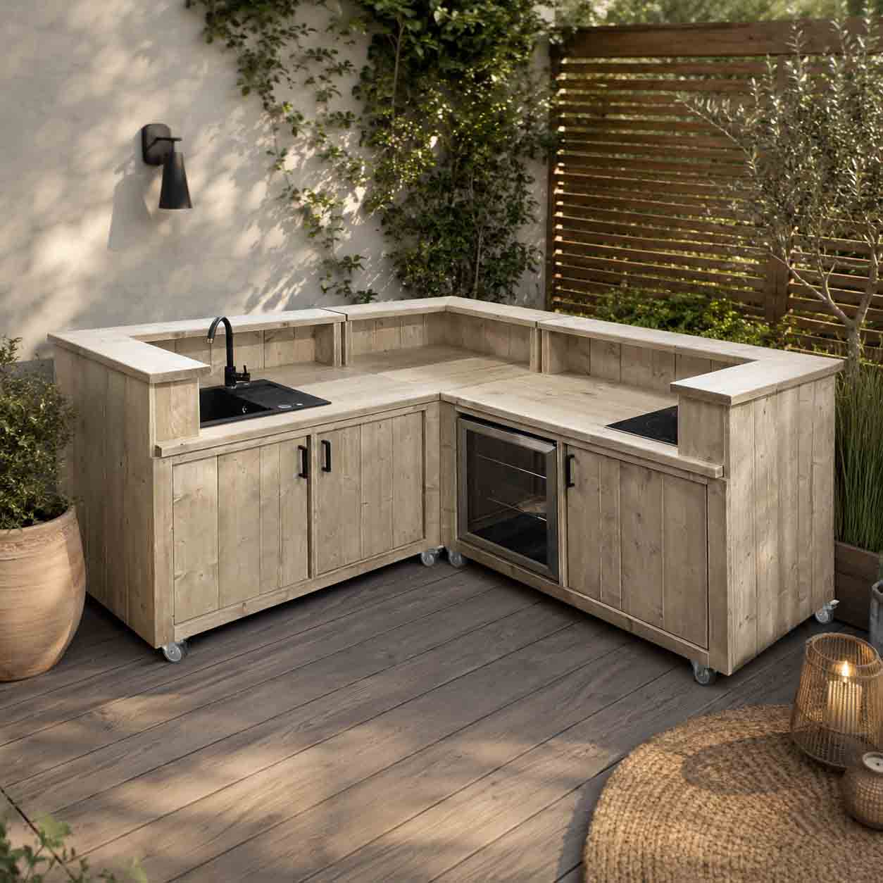 Bauholz Style: Grilltisch - Outdoorküche - Bar - Tresen - "PERTHONE-B35"