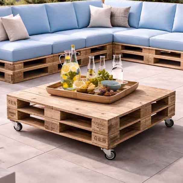 Palettenmöbel:   Lounge Tisch "LUCCA" 80 bis 120 cm