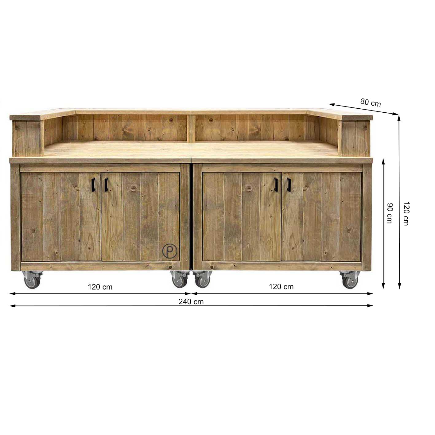 Bauholz Style: Grilltisch - Outdoorküche - Bar - Tresen - "PERTHONE WOOD-2L"