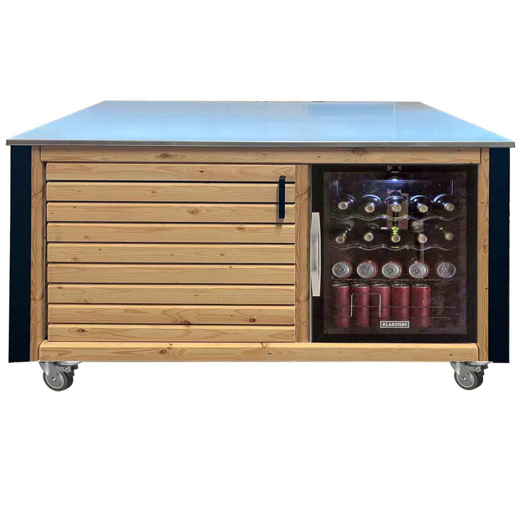 Lärchenholz massiv:  Grilltisch - Outdoorküche - BBQ Möbel "PERTHONE LEO 2"