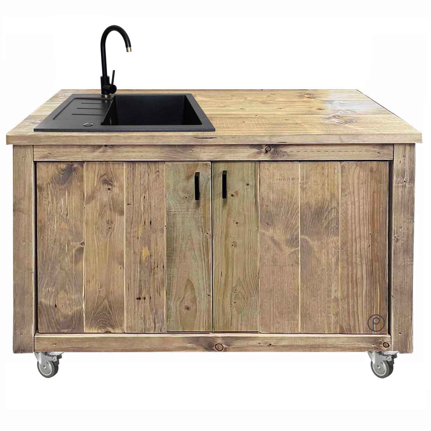 Bauholz Style: Grilltisch - Outdoorküchen- Modul mit Spülbecken "PERTHONE KITCHEN" Bauholz Style: Grilltisch - Outdoorküchen- Modul mit Spülbecken "PERTHONE KITCHEN"